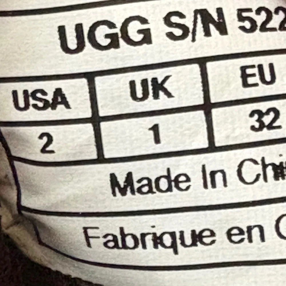 Kids UGG Australia Tall Boots Chocolate Brown Suede Sheepskin‎ Lined Size 2